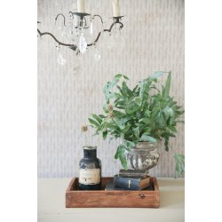 Jeanne d�Arc Living bakke af gammelt tr� 36 cm med plante - Tinashjem
